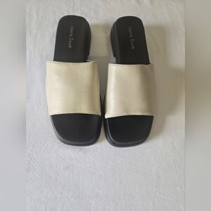 Laura Scott Women's Cream and Black Mules